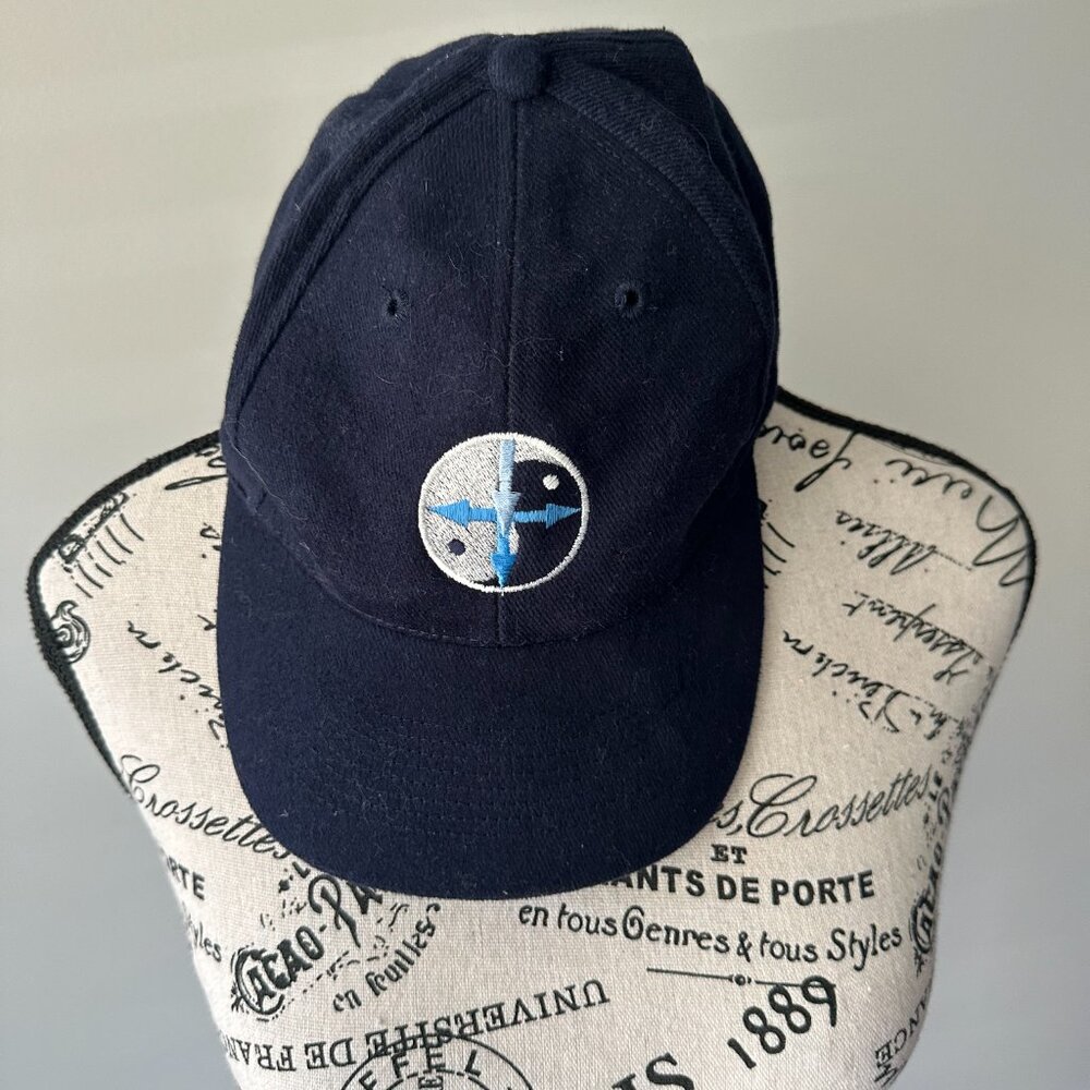 Vintage Otto Cap Navy Blue Embroidered Adjustable Hat – Made in Philippines